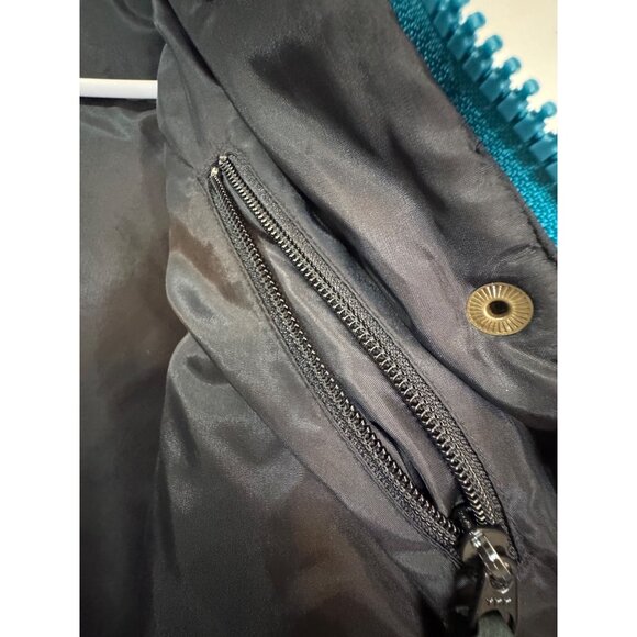 LL Bean Parka Women's Regular Jacket Size M Teal Black LiteLoft Insulated Parka - Picture 7 of 7